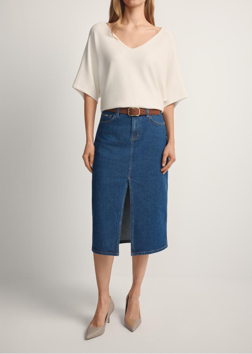 Denim midi skirt SPCDT-0119-7H(W26)