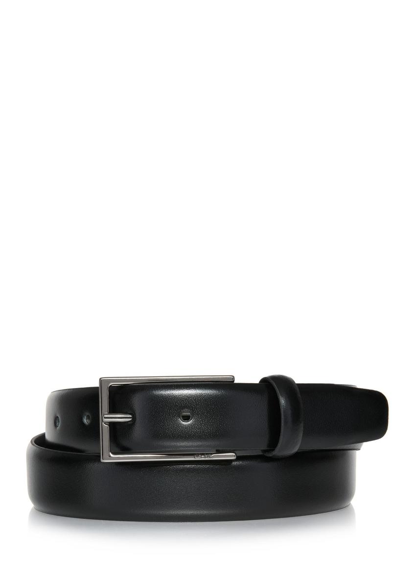 Black leather men's belt PASMS-0256-99(Z24)