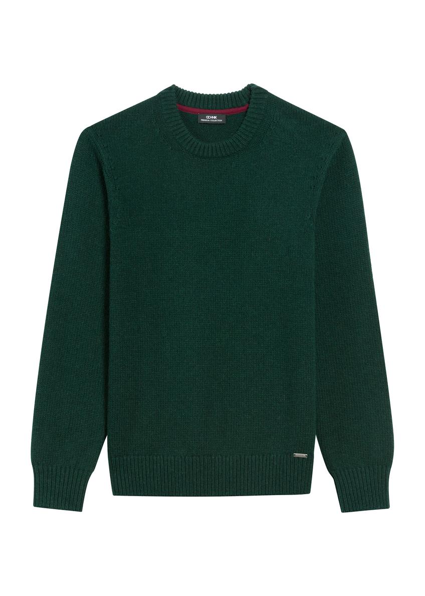 Men's dark green wool sweater SWEMT-0172-54(Z25)