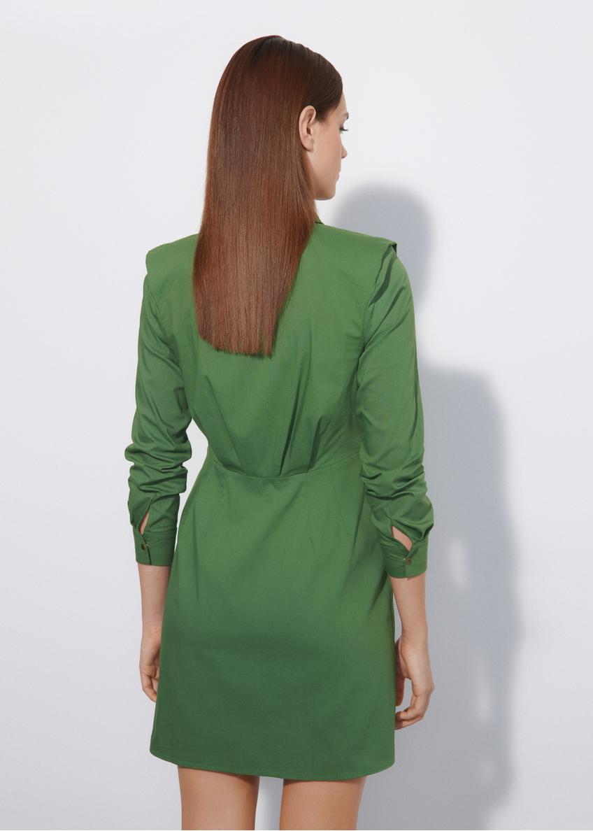 Green dress with collar SUKDT-0161-54(W23)