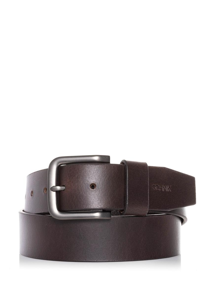 Brown men's belt made of genuine leather PASMS-0260-89(Z24)