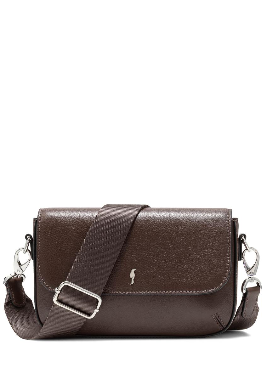 Brown leather small women's handbag TORES-1184-89(Z25), front product view on white background.