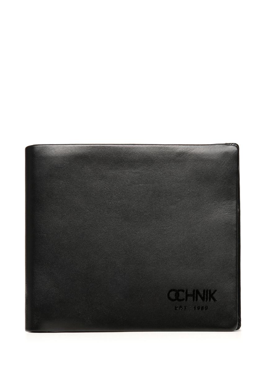 Black men's leather wallet PORMS-0659-99(Z25) - front product view on white background.