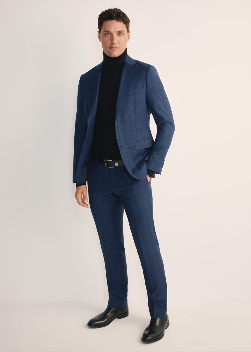Navy blue men's suit trousers SPOMT-0114-69(Z25)