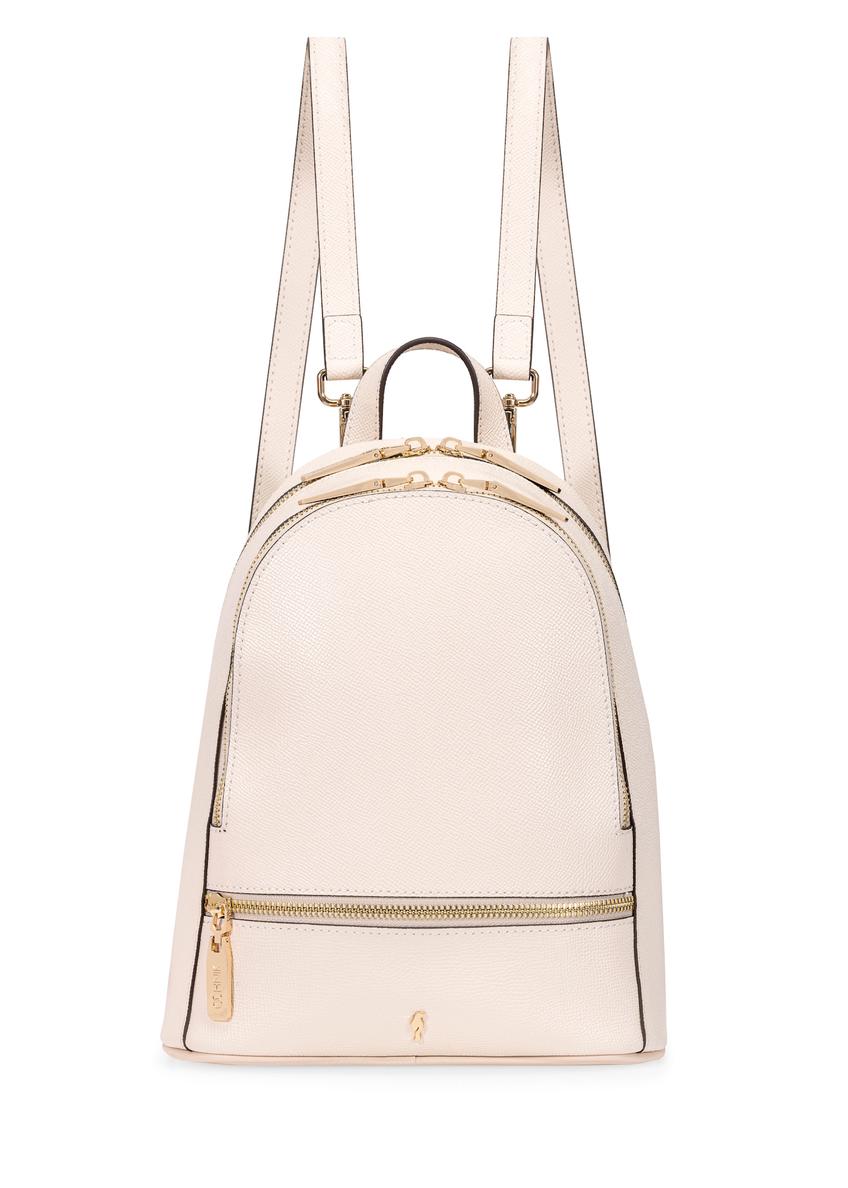 Cream leather medium women's backpack PLCDS-0003-12(W25)