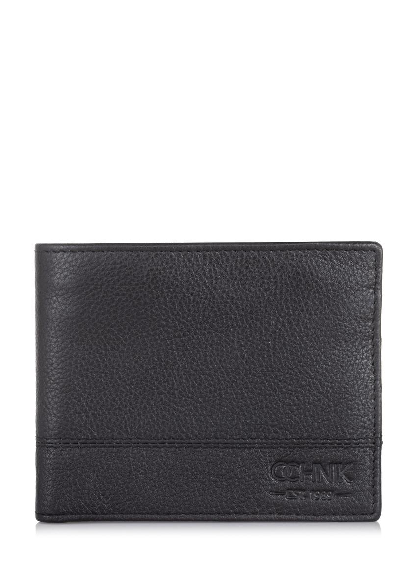 Men's leather wallet with stitching PORMS-0514-99(W23)-08