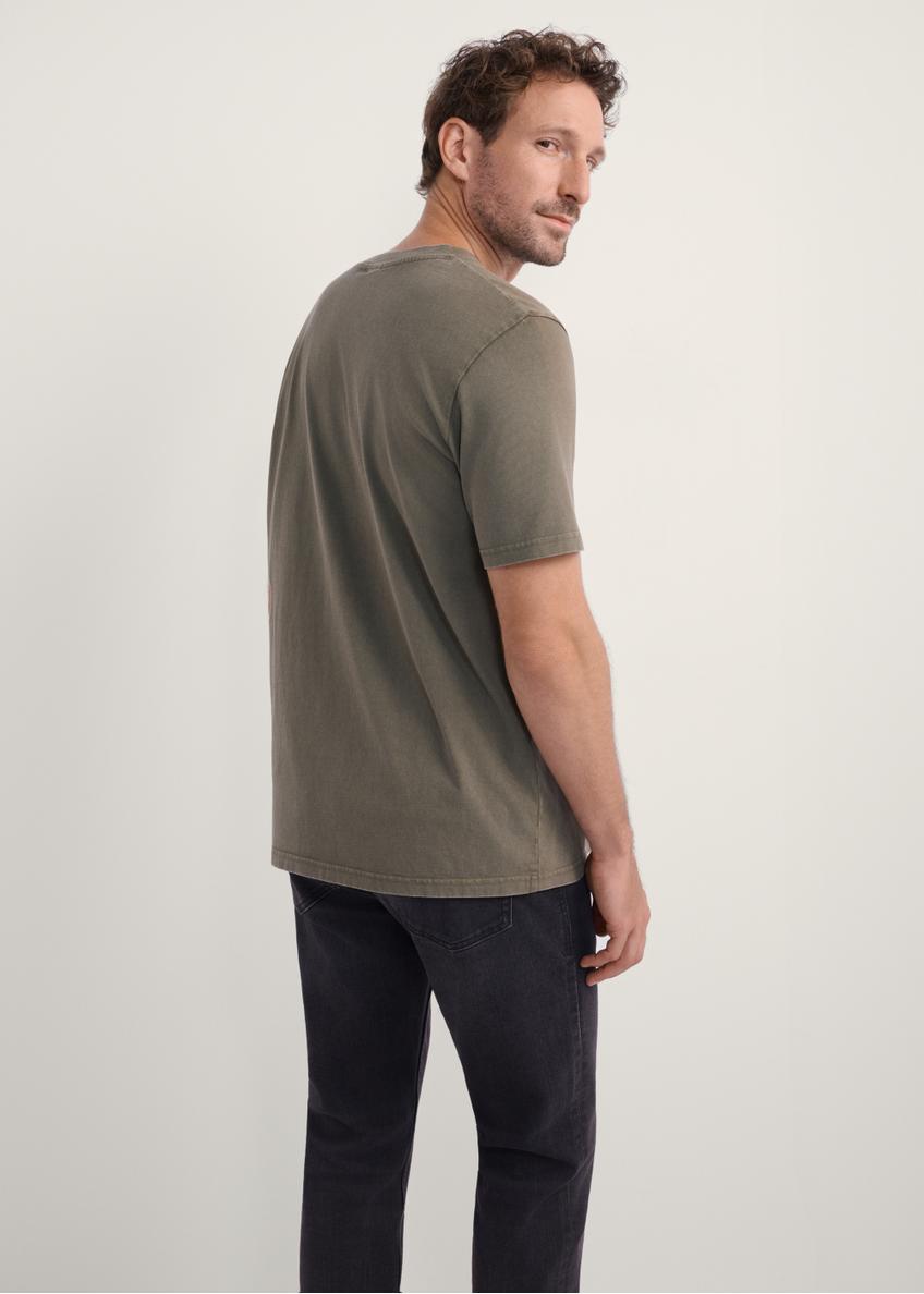 Men's khaki T-shirt TSHMT-0134-55(Z25)