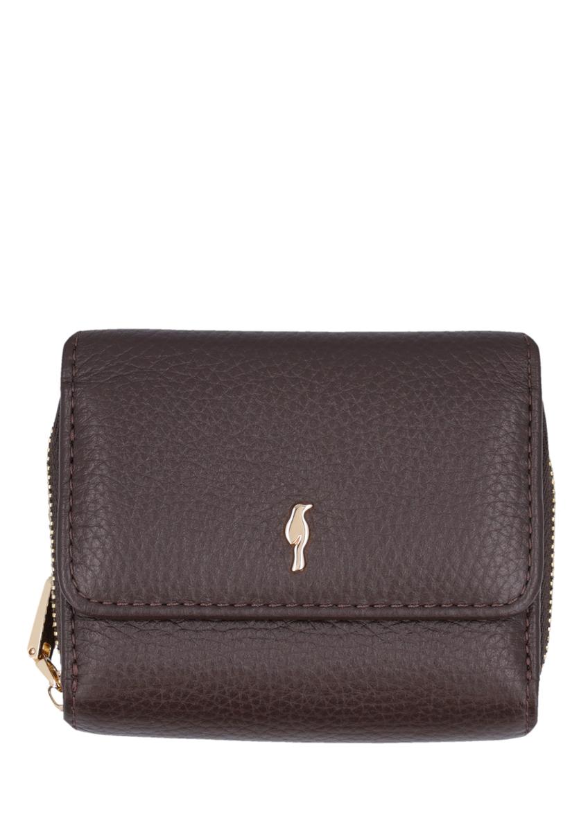 Women's brown leather wallet PORES-0802R-1I(Z26), front product view on white background.