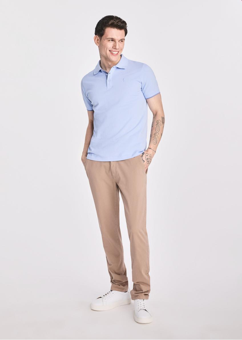 Light blue men's cotton polo shirt POLMT-0045B-62(W25)