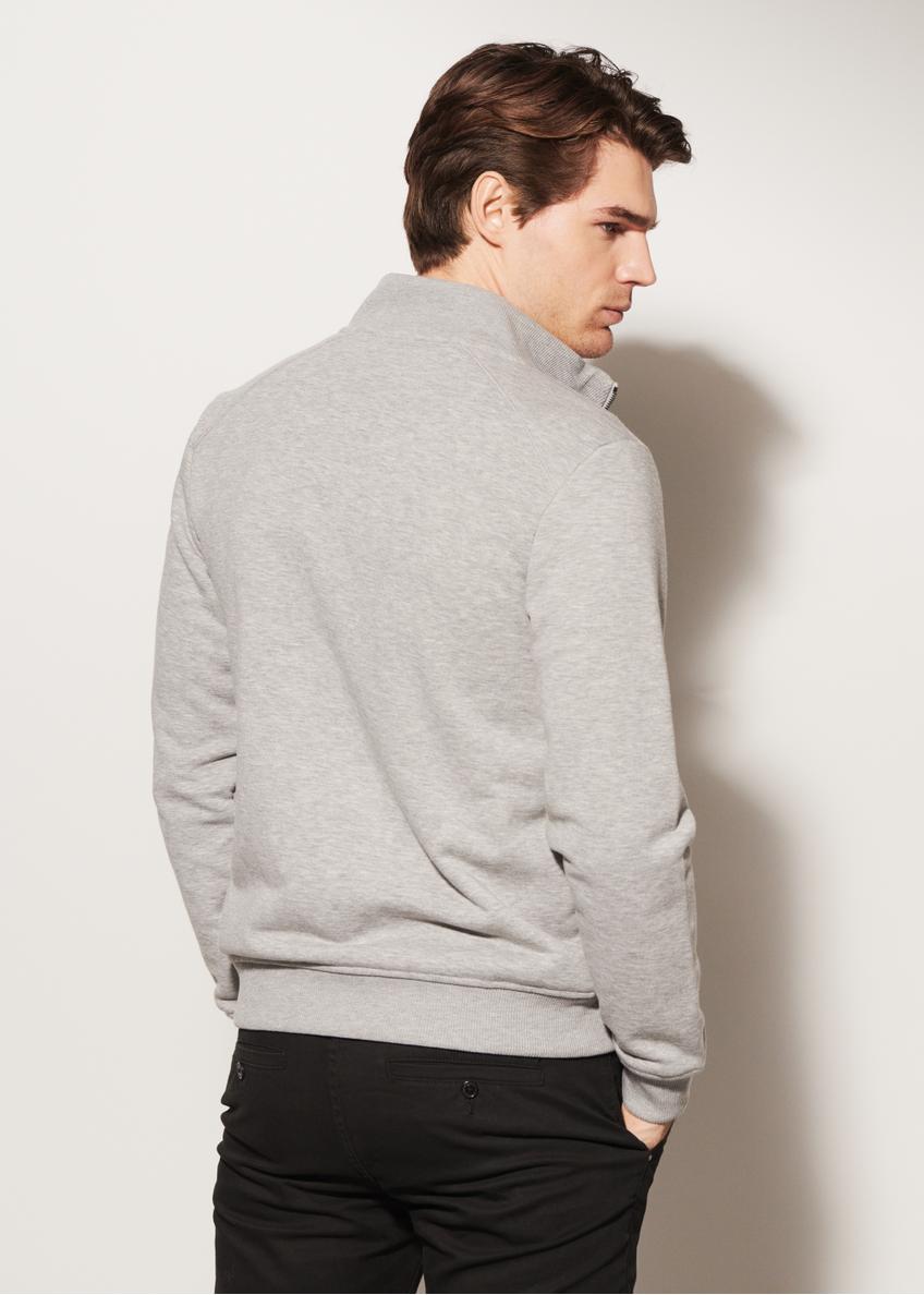 Grey men's zip-up sweatshirt BLZMT-0044-91(W23)