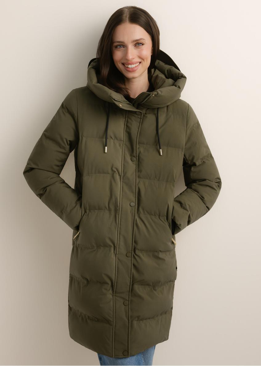 Women's winter jacket in khaki color KURDT-0700-8D(Z26)