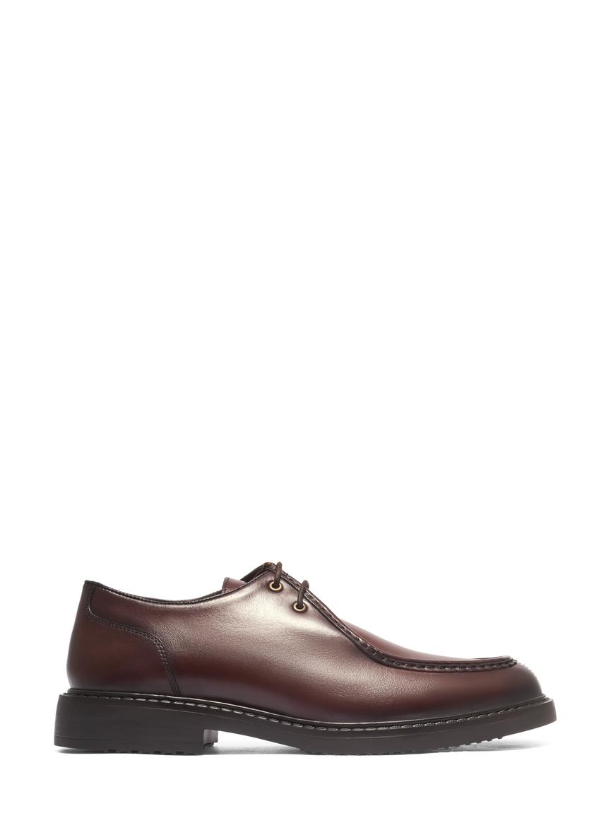 Dark brown leather men's shoes BUTYM-0587-1I(Z26), side view of the product on a white background.