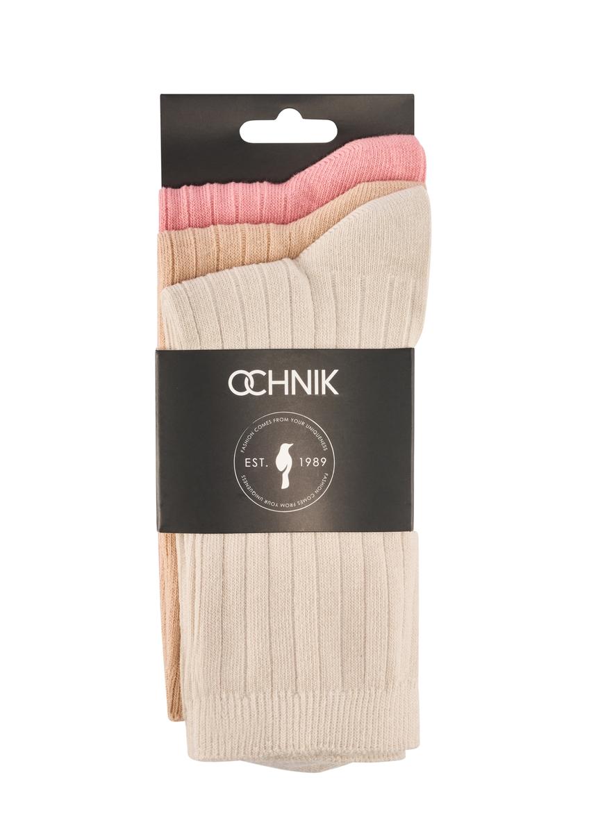 Set of long ribbed women's socks ZESDT-0045-00(W26) - front product view, on white background.