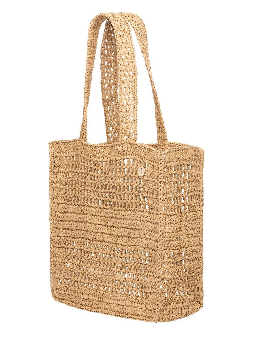 Women's straw handbag in natural beige color TOREC-1221-1E(W26)
