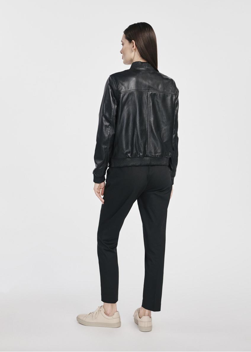 Black leather bomber jacket KURDS-0538-5620(W25)