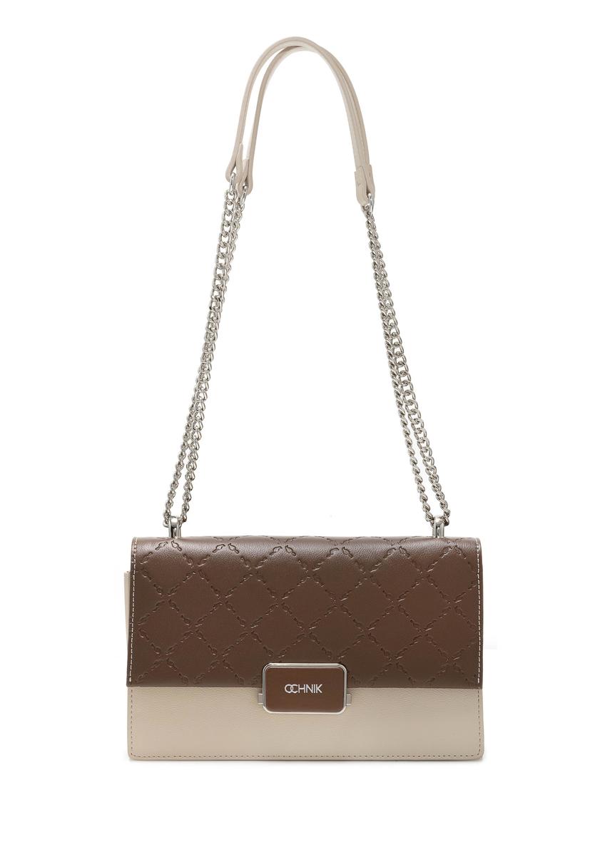 Women's messenger bag with chain TOREC-0984A-15(Z25), front product view on white background.
