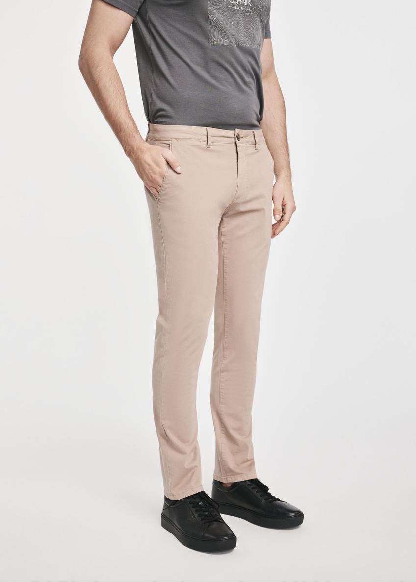 Dark beige men's trousers SPOMT-0103-82(W25)-02