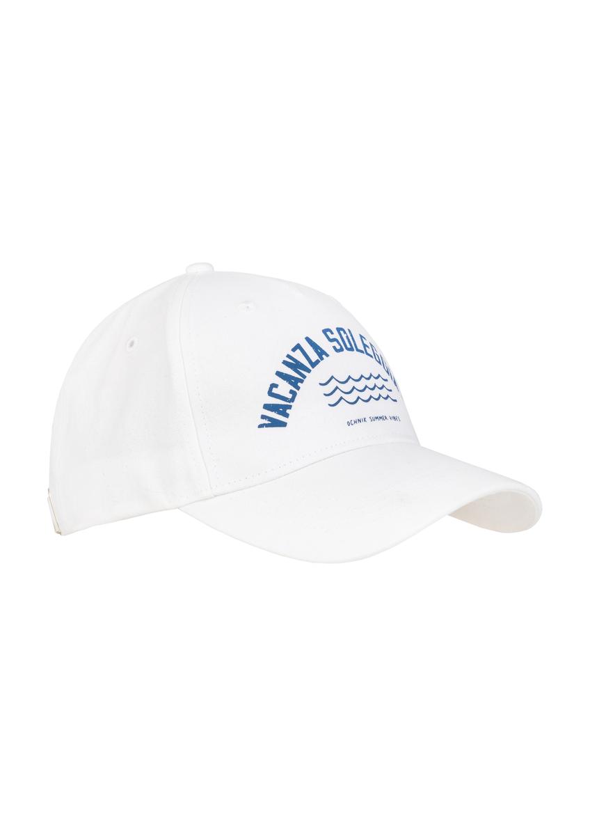 White baseball cap with print CZALT-0005-12(W23)-01