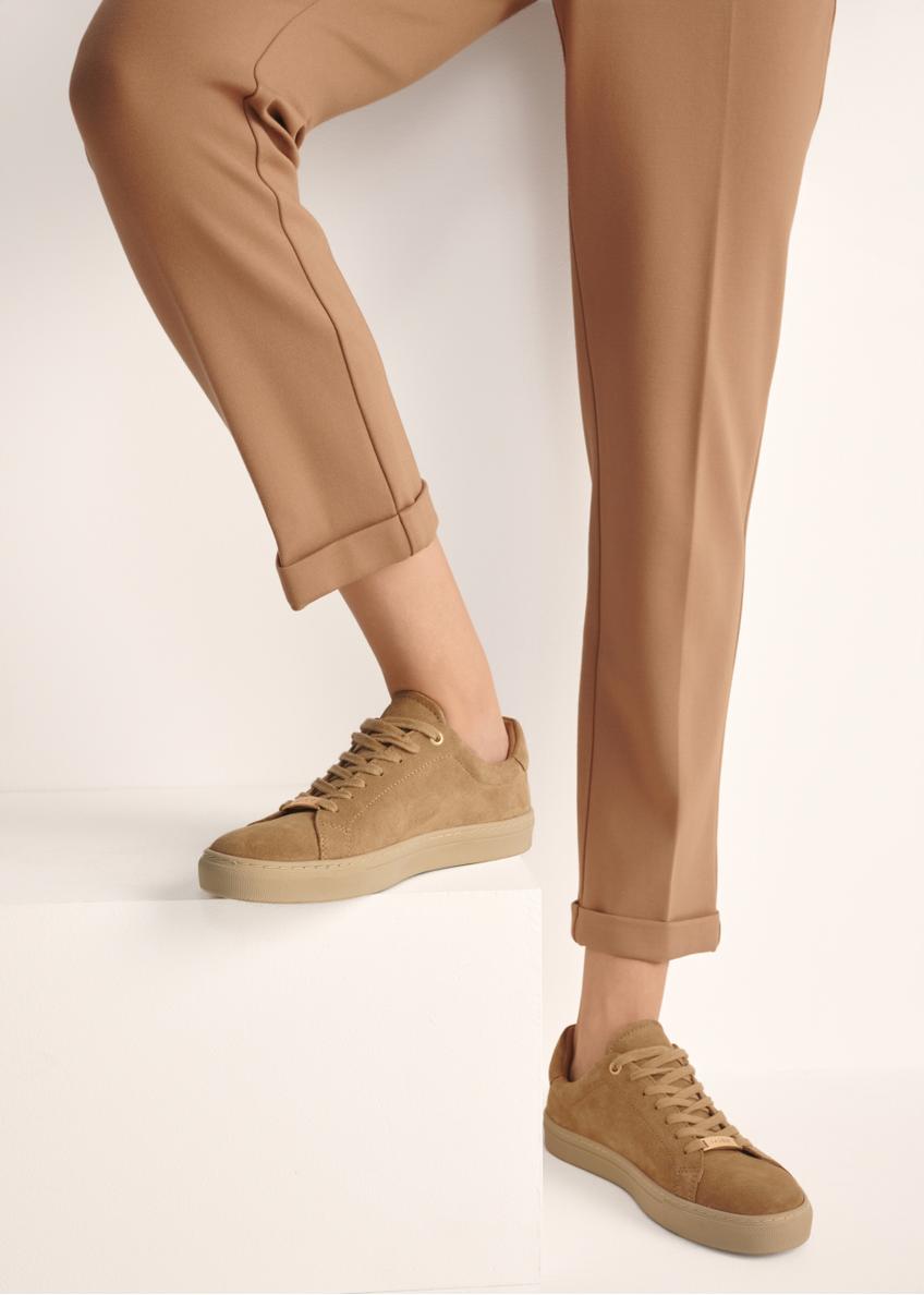 Suede beige women's sneakers BUTYD-1068-82(Z25)