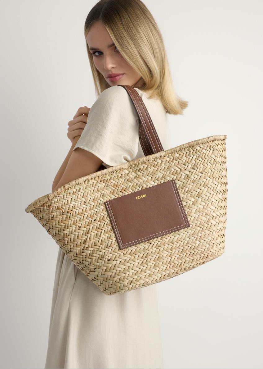 Women's straw shopper bag TOREC-1219-1E(W26)