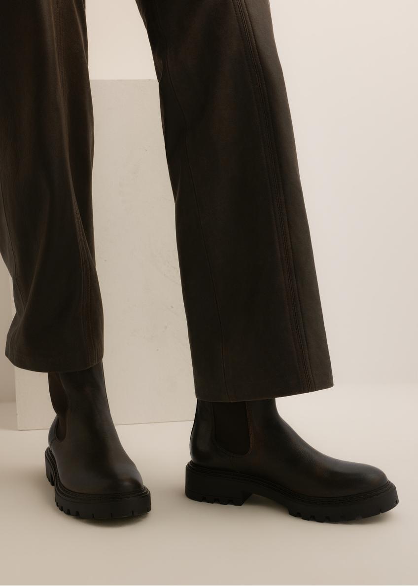 Women's brown leather Chelsea boots BUTYD-1287-1H(Z26)