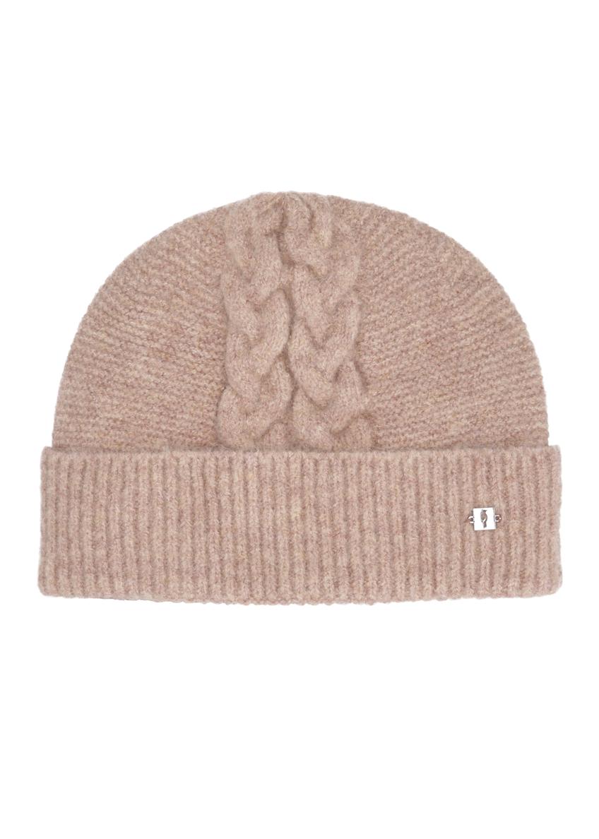 Beige women's hat CZADT-0169-1B(Z26), front view of the product on a white background.