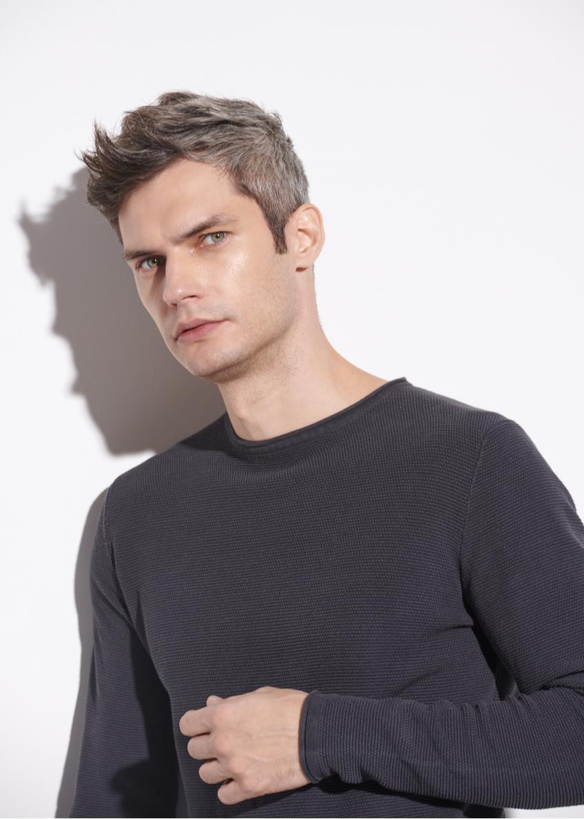 Graphite men's basic sweater SWEMT-0128-95(W23)-01