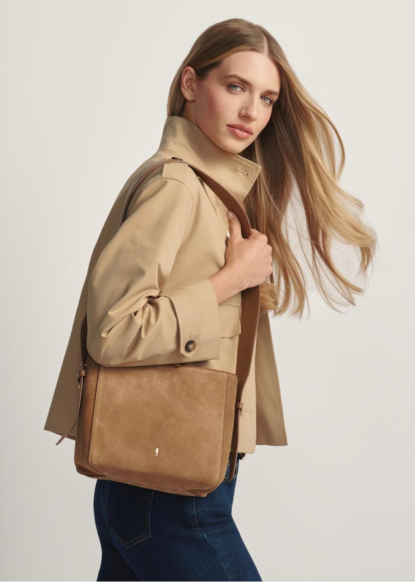 Beige leather women's handbag TORES-1251-1B(W26)