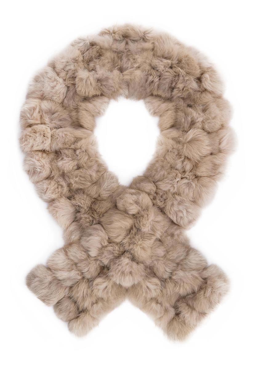 Beige warm scarf for women SZADF-0002-16(Z24)-01