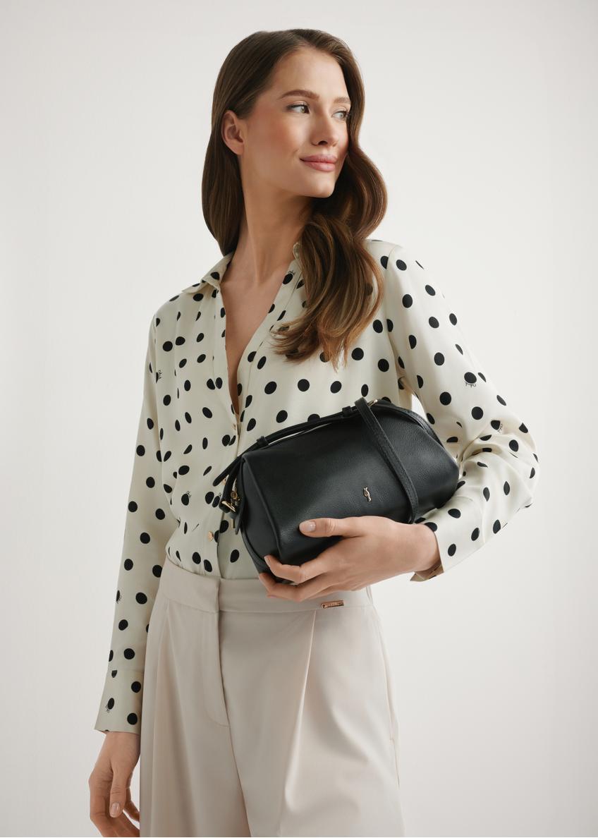 Black small leather women's handbag TORES-1224-99(W26)