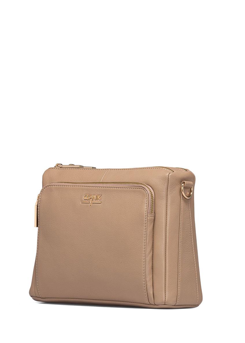 Beige leather women's handbag TORES-1081D-81(W25)