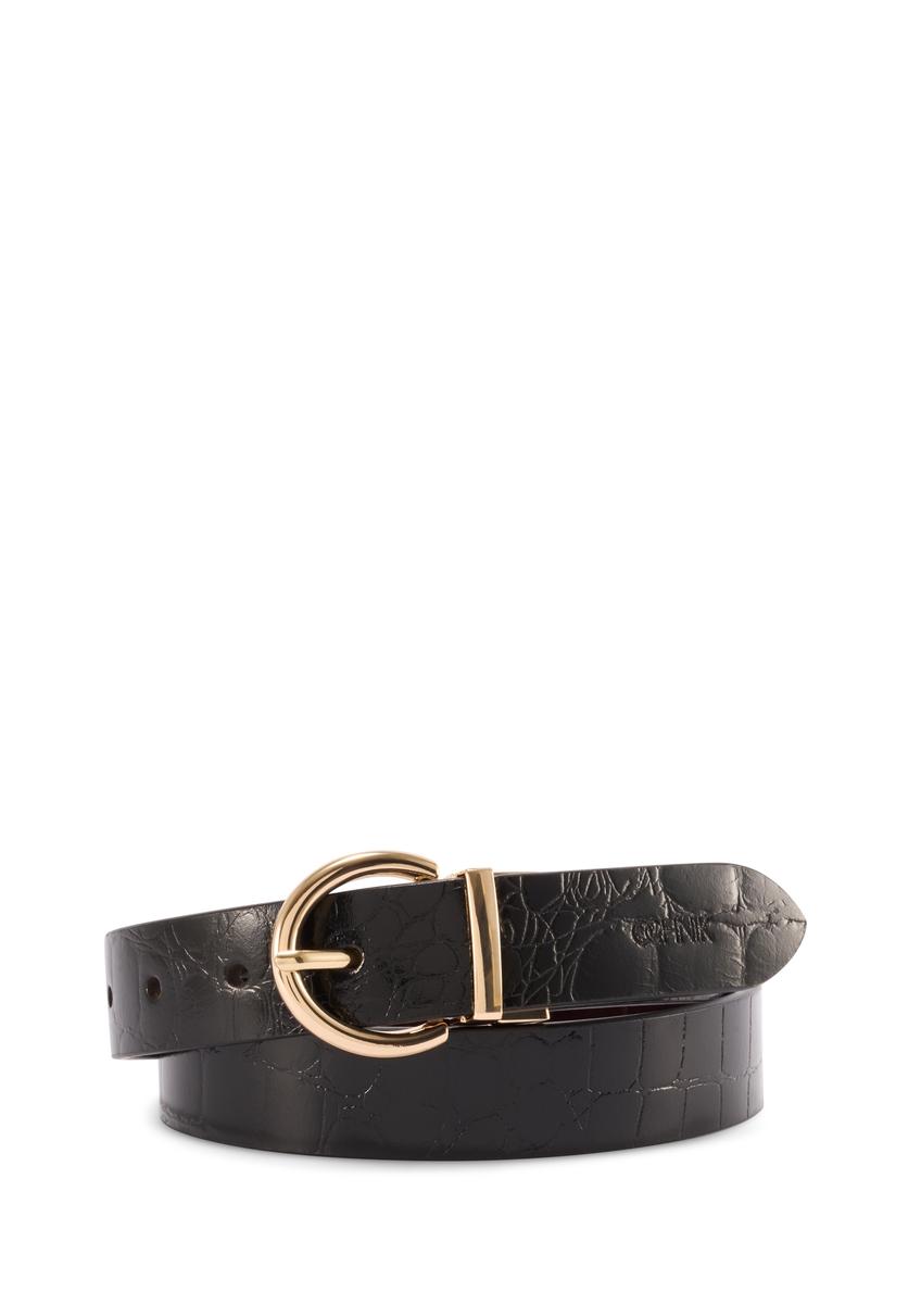 Double-sided croco leather women's belt PASDS-0332-89(Z25)