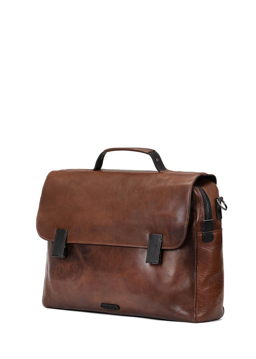 Brown leather men's briefcase TORMS-0102C-79(W25)