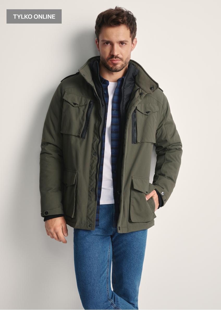 Men's olive transitional jacket KURMT-0392-57(Z25)