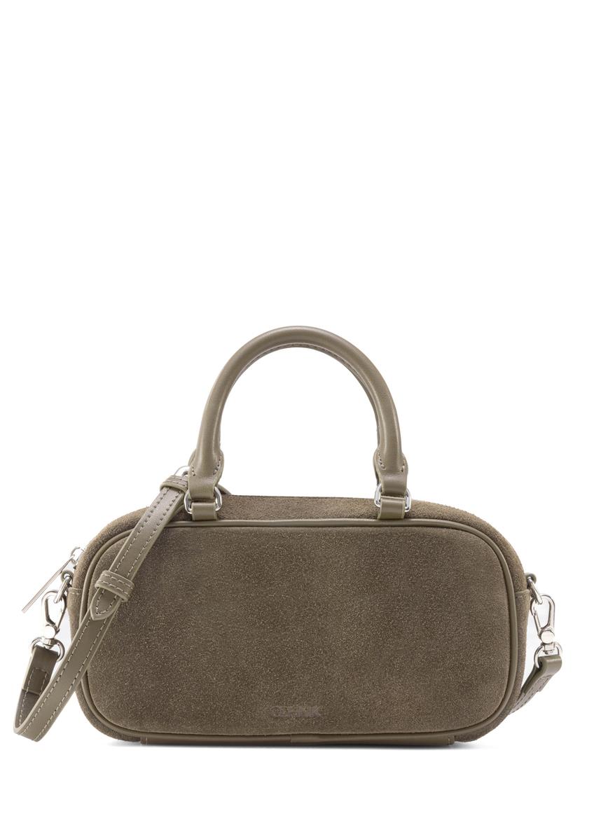 Women's khaki shoulder bag TORES-1193-55 (Z25), front product view on white background.