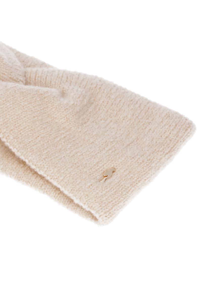 Cream women's headband with tie CZADT-0230-0B(Z26)