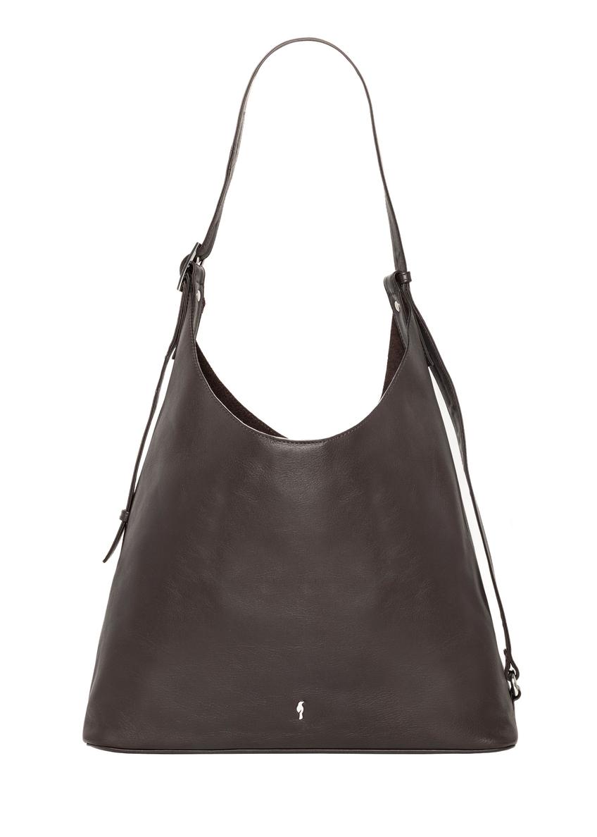Brown leather women's shopper bag TORES-1334-1H(Z26)