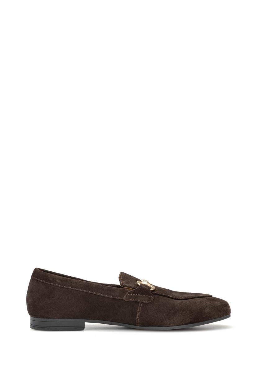 Women's brown suede moccasins BUTYD-1257-1I(W26)
