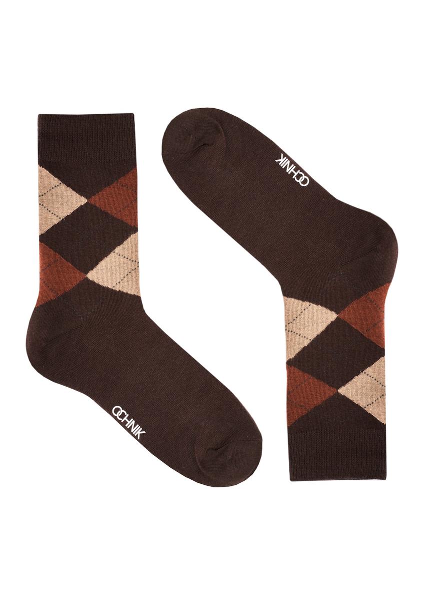 Men's long socks with pattern SKAMT-0197-89(Z25), side view of the product on a white background.
