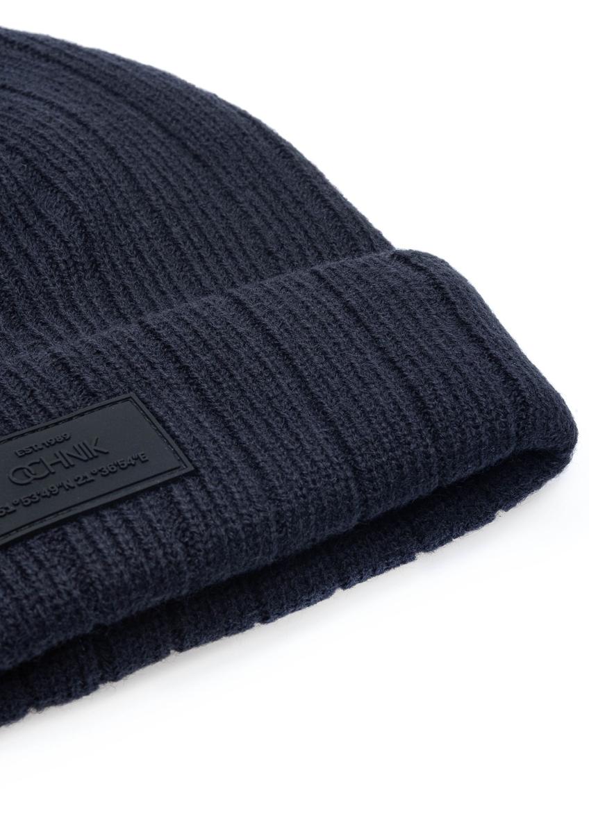 Men's navy blue cap CZAMT-0018-69(Z24)