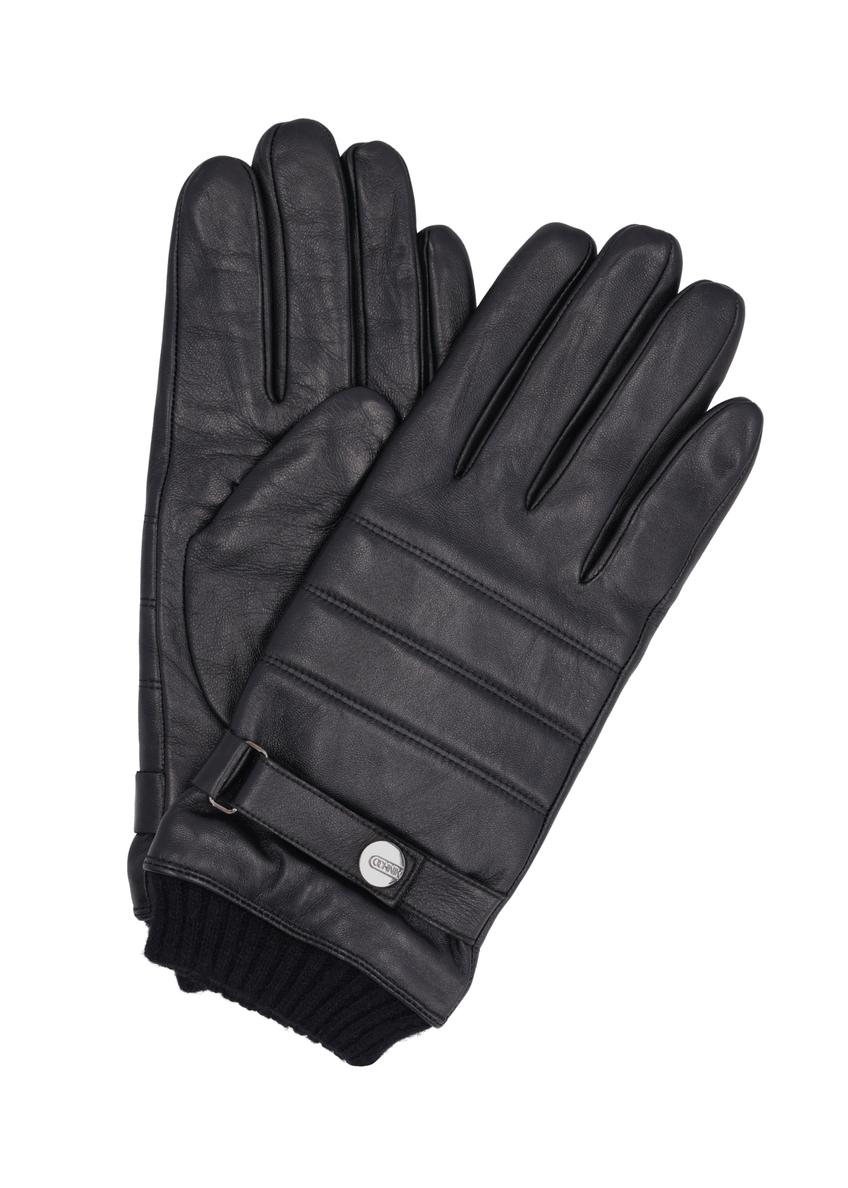 Men's leather gloves with wool lining REKMS-0091-99(Z26), front product view on white background.
