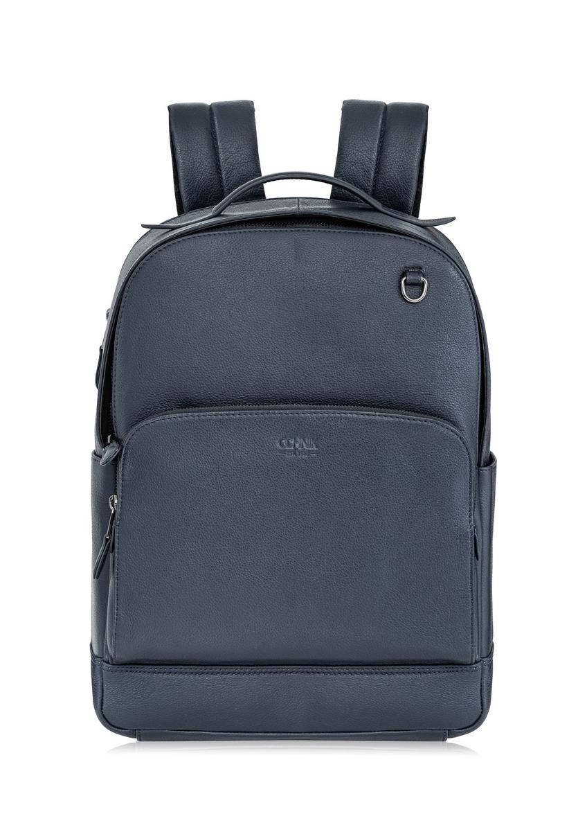 Navy blue men's leather backpack PLCMS-0018D-69(W25)