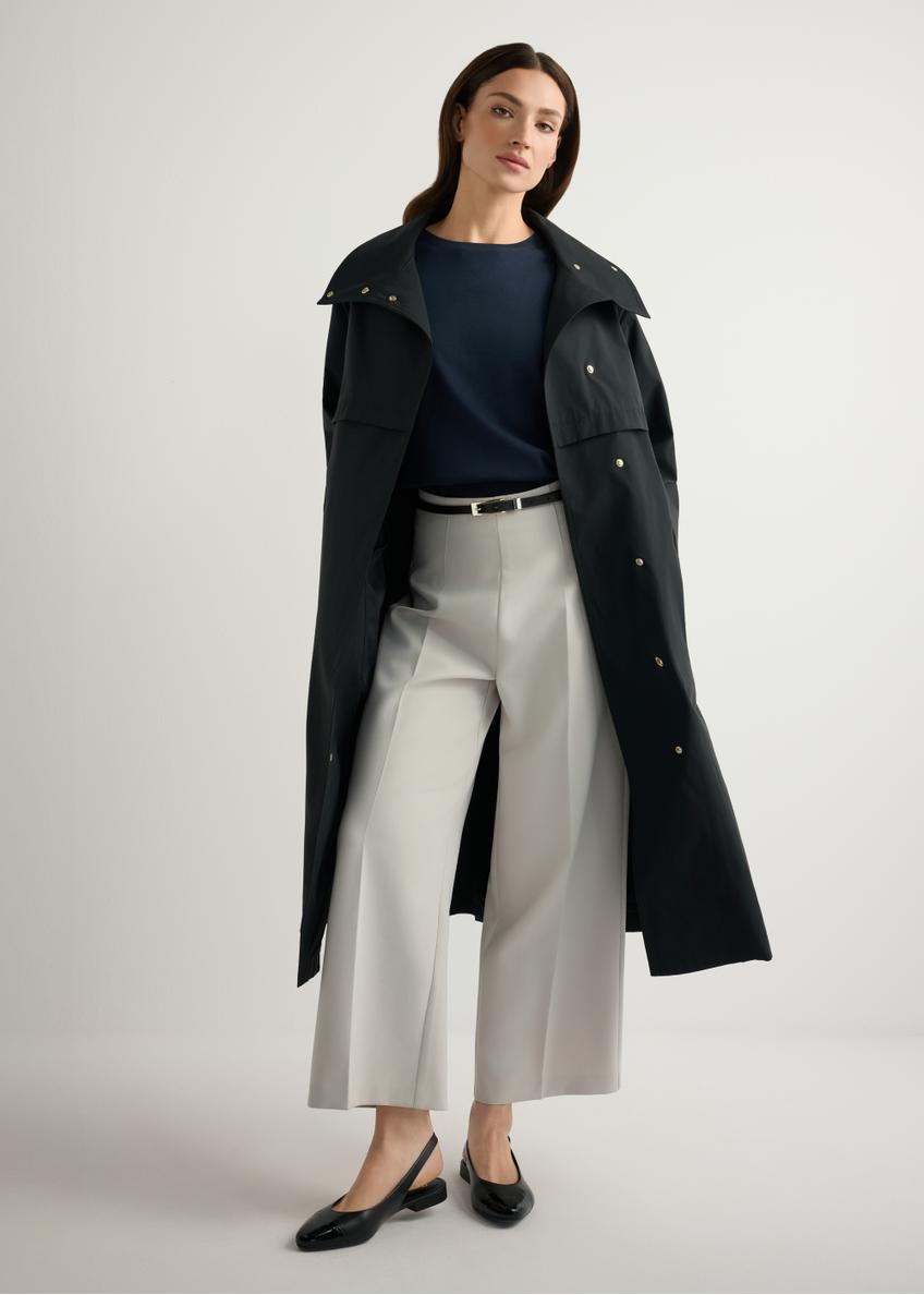 Black long women's coat KURDT-0653-99(W26)