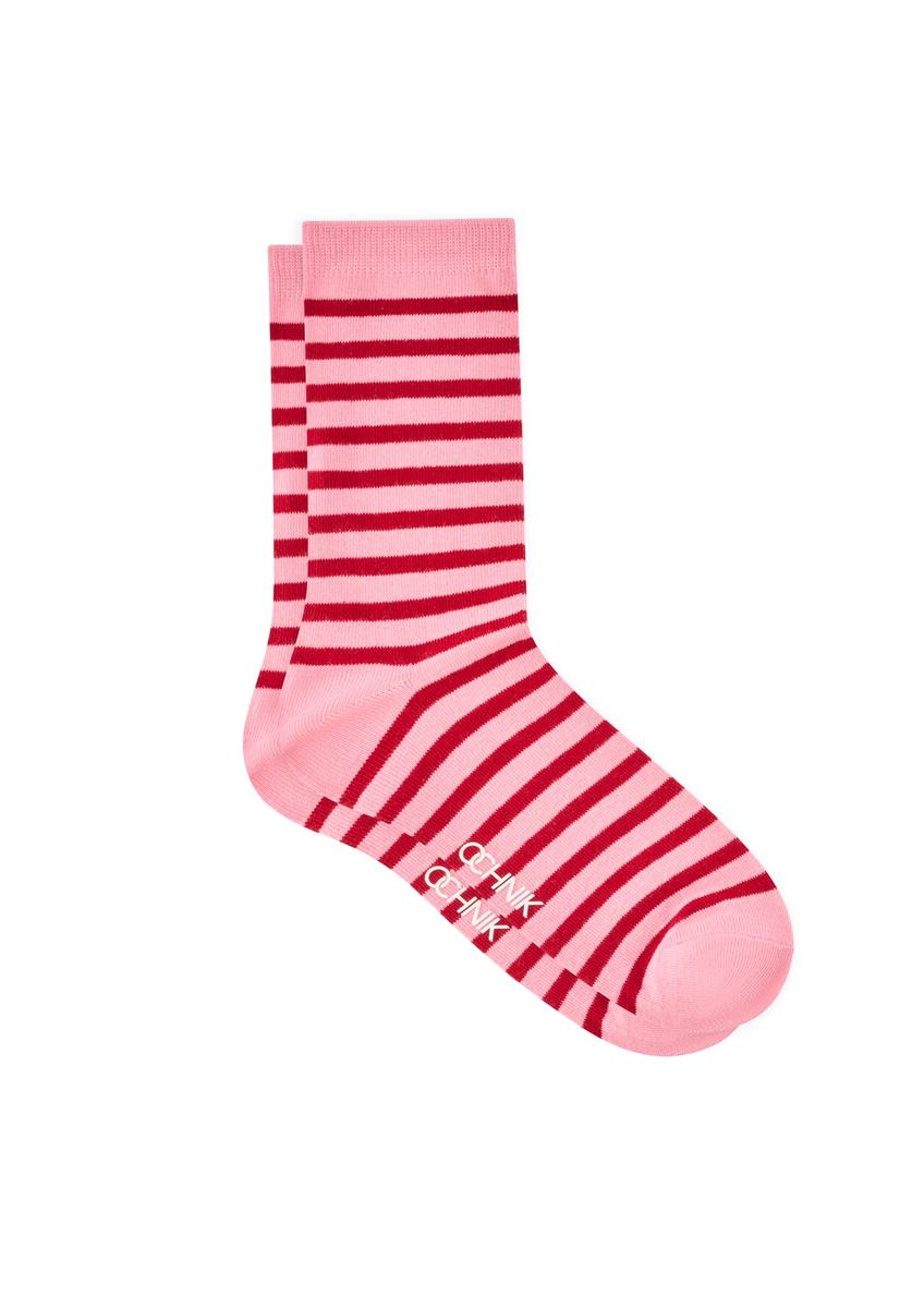 Women's striped socks SKADT-0075-5B(W26), product view from the side on a white background.