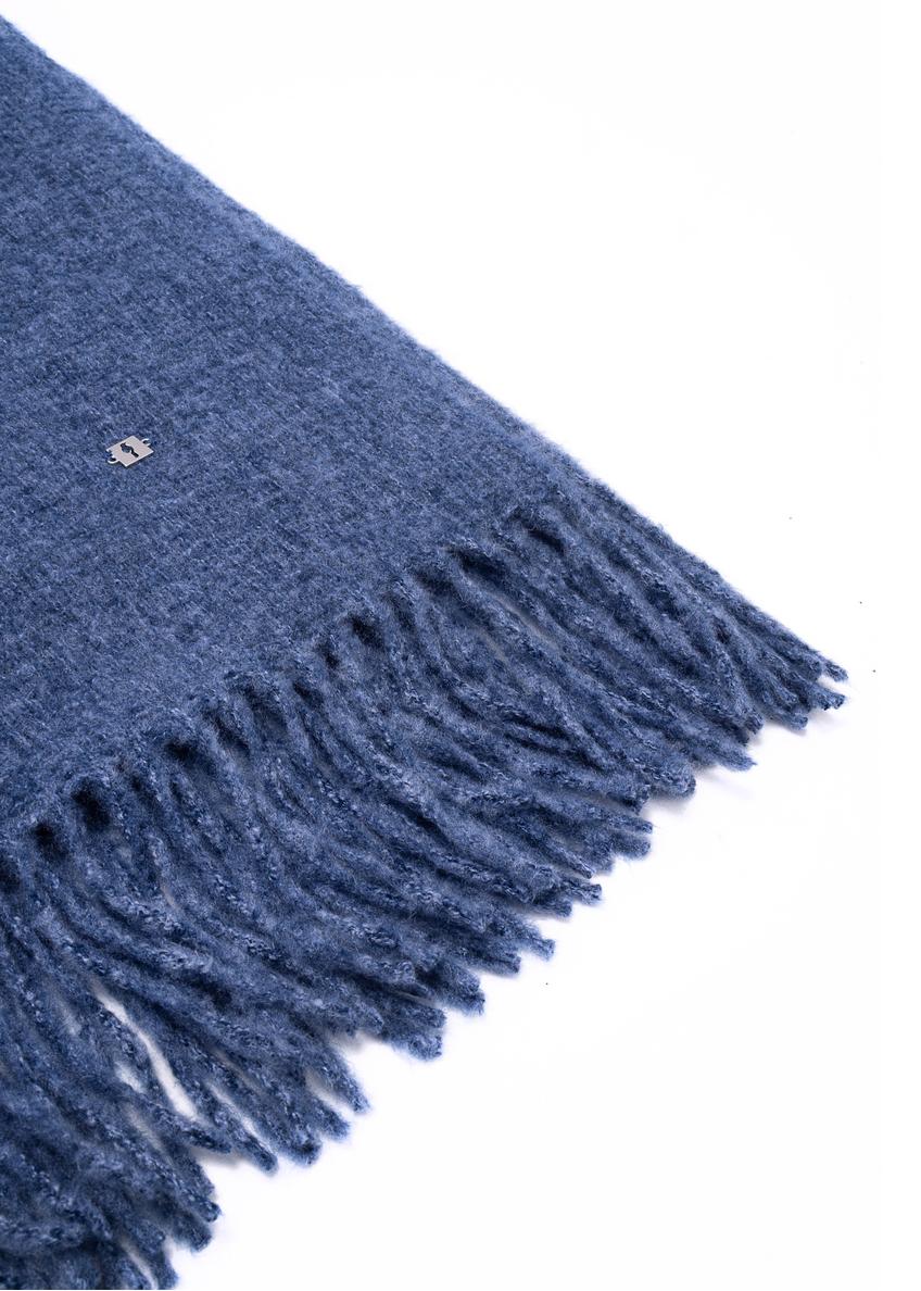Blue women's scarf with fringes SZADT-0209-61(Z25)