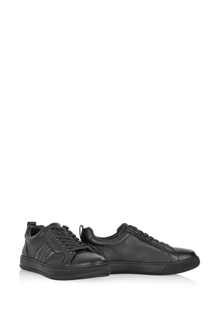 Black leather men's sneakers BUTYM-0465-99(Z24)