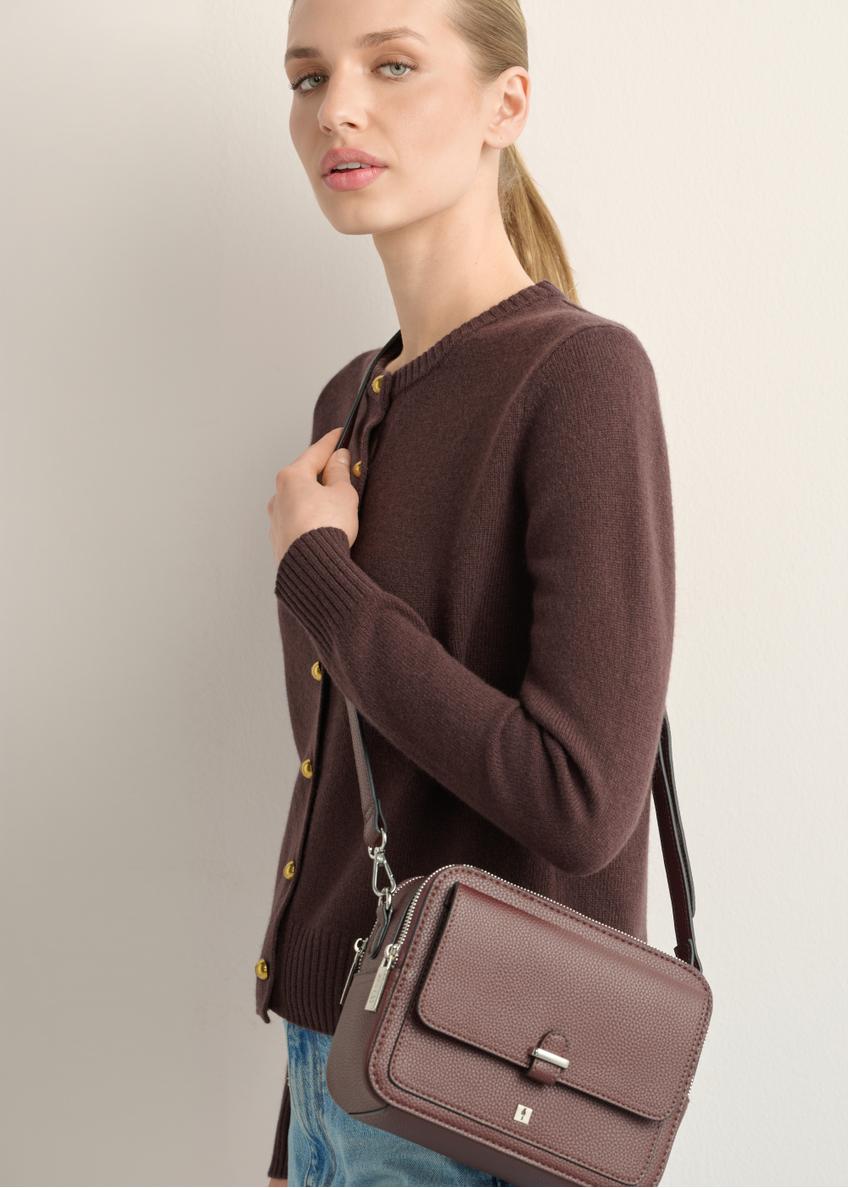 Burgundy two-compartment shoulder bag TOREC-0405-4D(Z26)