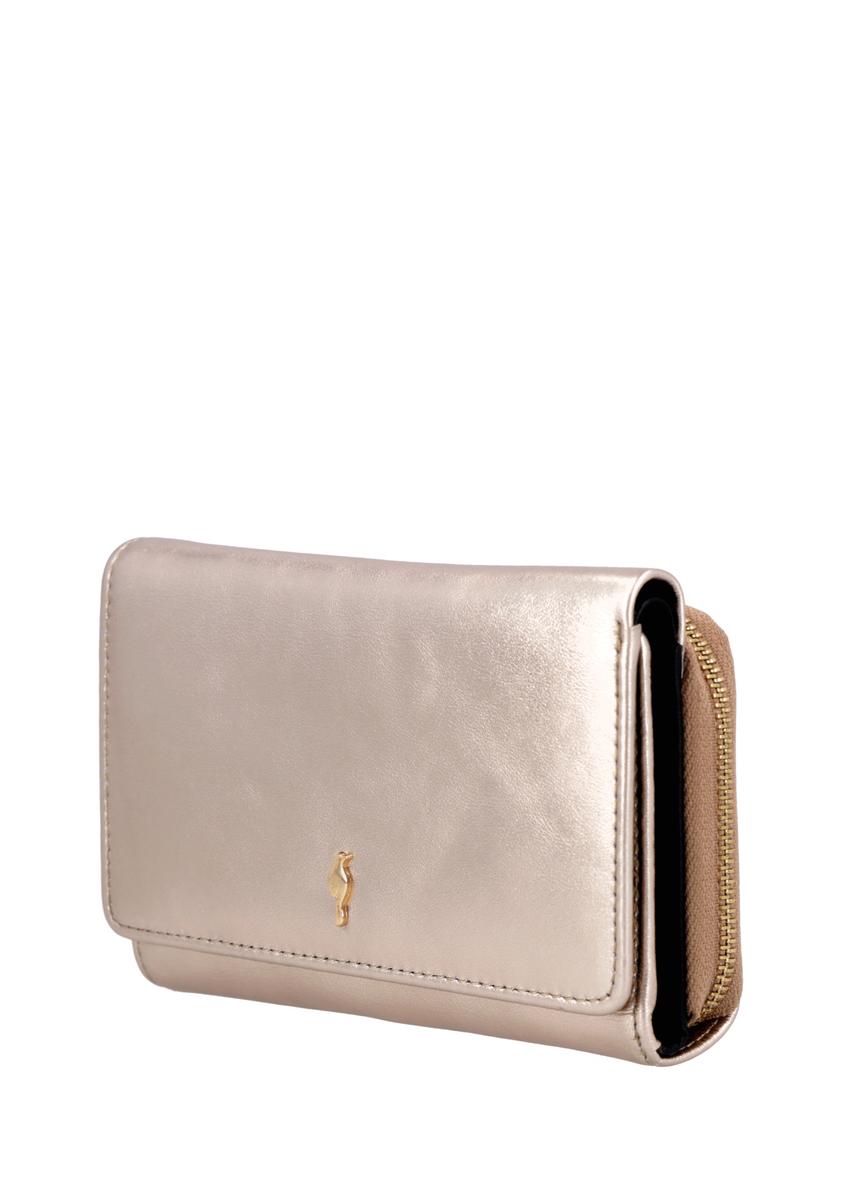 Women's gold leather wallet PORES-1027-2X(Z26)