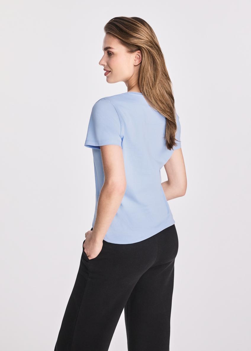 Blue women's t-shirt with logo TSHDT-0133-60(W25)