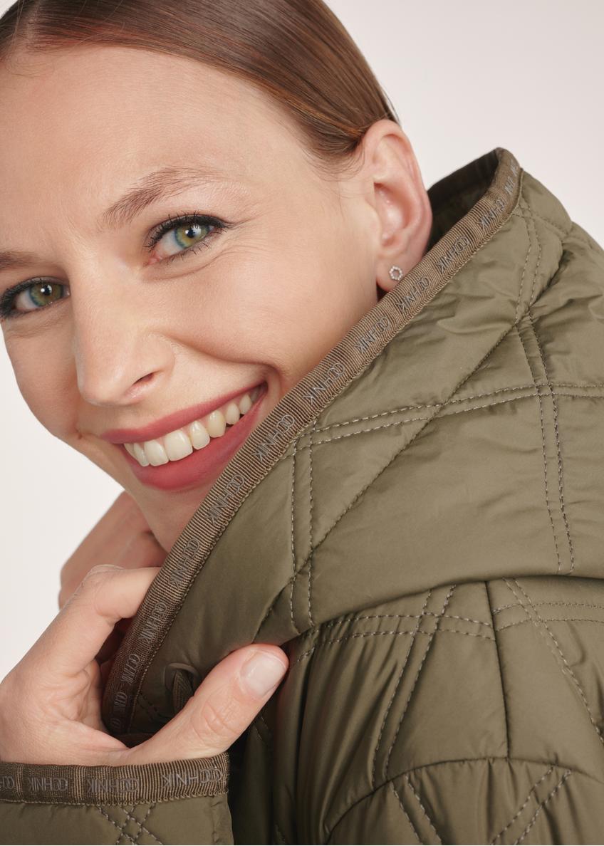 Olive quilted women's jacket KURDT-0579-57(Z25)